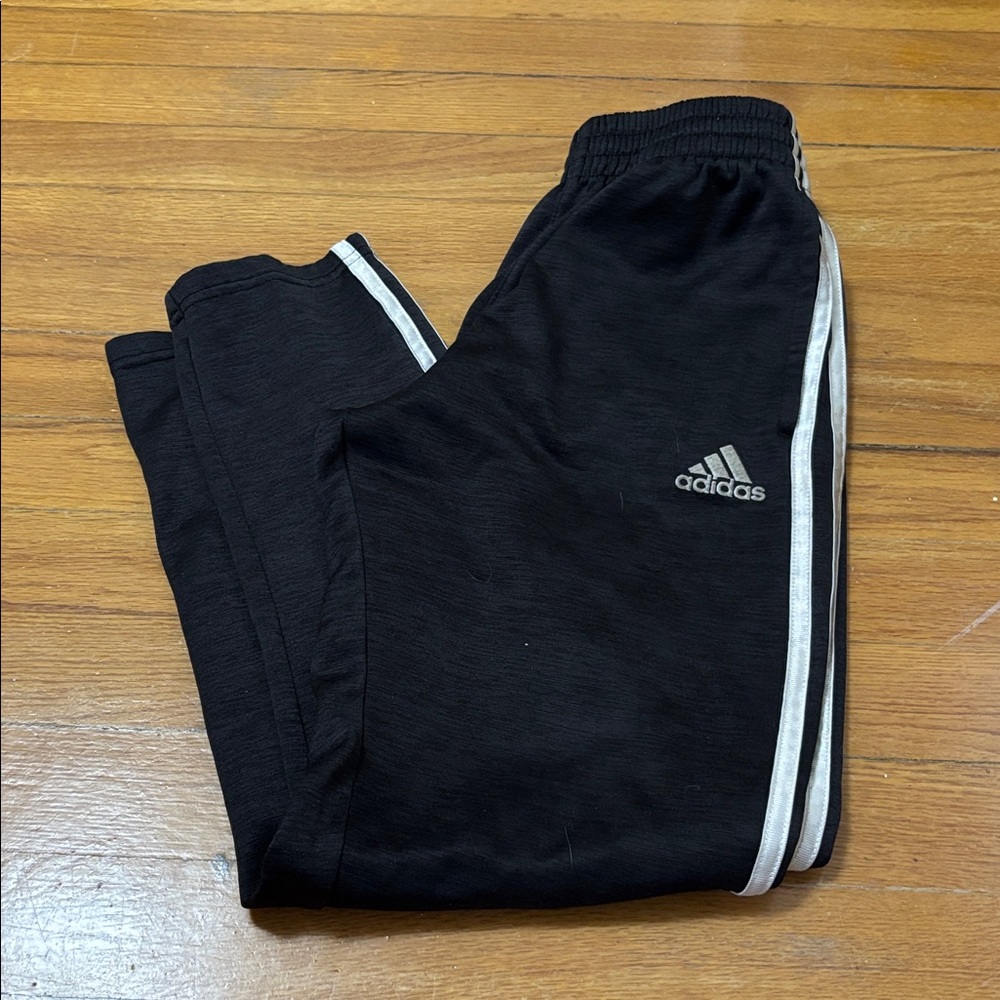 Adidas Black Joggers with White Accents
